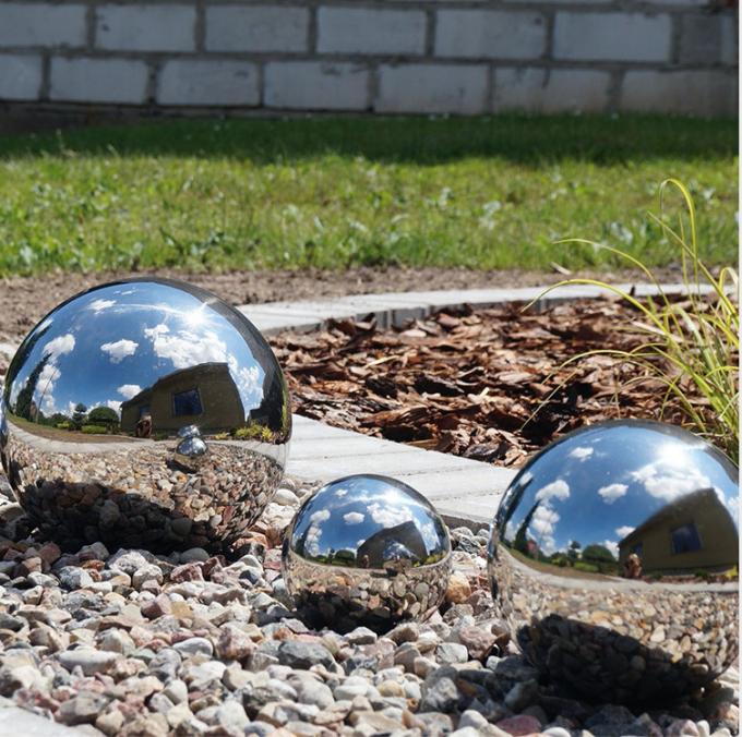 Kisangel Edelstahl Gartenkugeln - 4 Stück Spiegelkugeln Deko